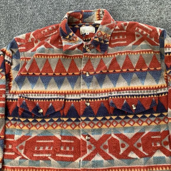 Vintage Express Rider Western Button Up Shirt Mens Medium Aztec Cowboy Rodeo - Picture 3 of 11